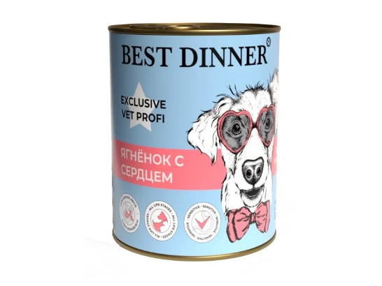 BEST DINNER для собак Gastro Intestinal, Ягненок/сердце, 0.34кг, конс.