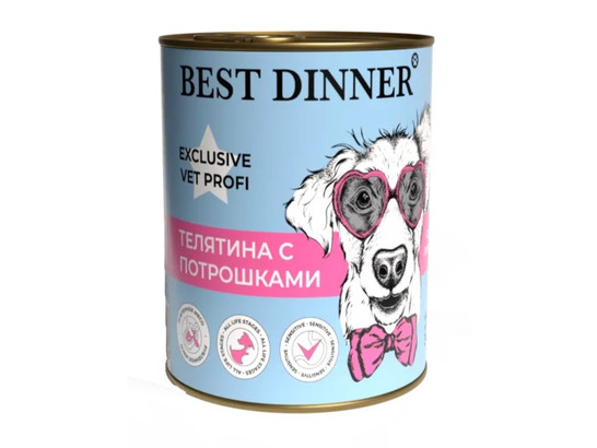 BEST DINNER для собак Gastro Intestinal, Телятина/потрошки, 0.34кг, конс.
