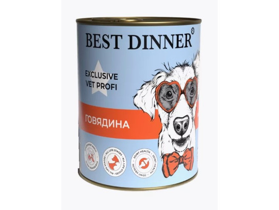 BEST DINNER для собак MOBILITY, Говядина, 0.34кг, конс.