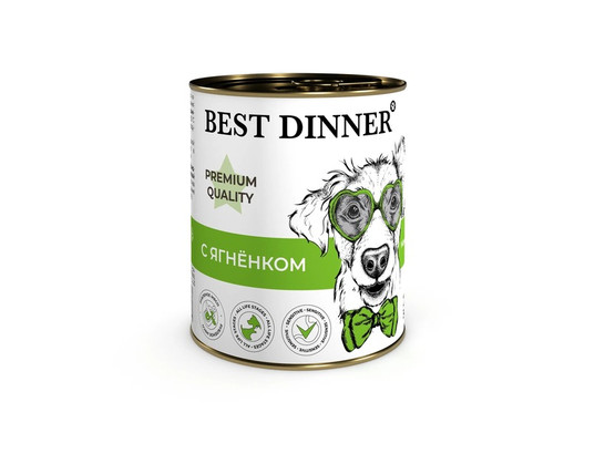 BEST DINNER  для щенков и юниоров Premium №1, Ягненок, 0.34кг, конс.