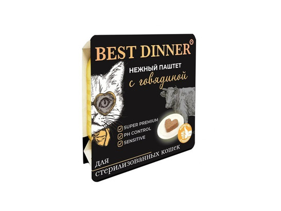 BEST DINNER для кошек Кастрир. и стерилизованных Нежный паштет 0.1кг, пауч