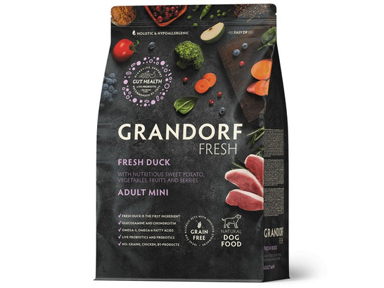 GRANDORF Fresh DOG Adult MINI Duck&Sweet Potato (Свежее мясо утки с бататом для собак мелких пород) 1.0кг
