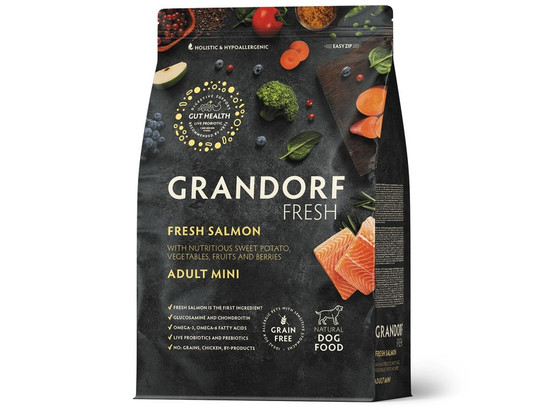 GRANDORF Fresh Dog Adult MINI Salmon&Sweet Potato (Свежее филе лосося с бататом для собак мелких пород) 1.0кг