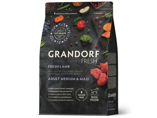 GRANDORF Fresh Dog Adult MED&MAXI Lamb&Sweet Potato (Свежее мясо ягненка с бататом для собак средних и крупных пород) 10.0кг