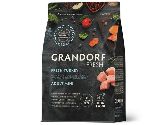 GRANDORF Fresh Dog Adult Mini Turkey&Sweet Potato (Свежее мясо индейки с бататом для собак мелких пород) 1.0кг