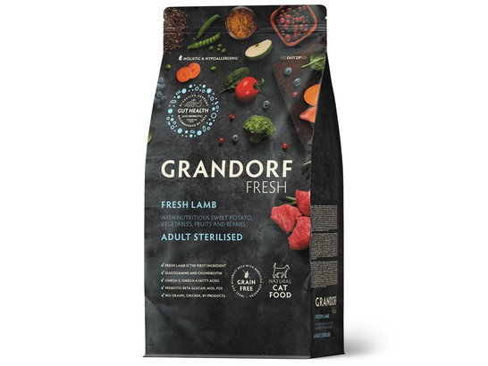 GRANDORF Fresh Cat STERILISED Lamb&Sweet Potato (Свежее мясо ягненка с бататом для стерилизованных кошек) 2.0кг