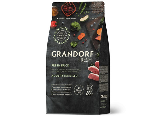 GRANDORF Fresh Cat STERILISED Duck&Sweet Potato (Свежее мясо утки с бататом для стерилизованных кошек) 0.4кг