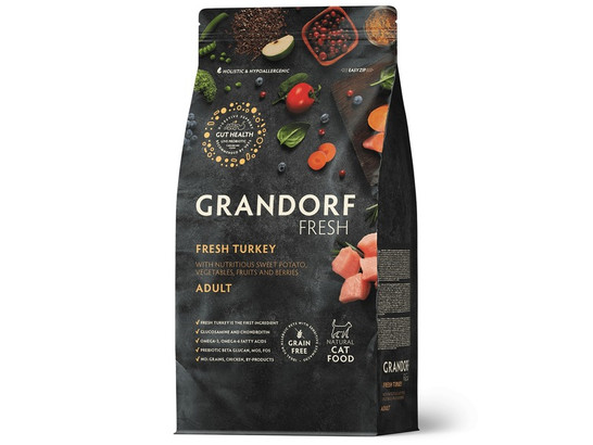 GRANDORF Fresh Cat ADULT Turkey&Sweet Potato (Свежее мясо индейки с бататом для кошек) 0.4кг