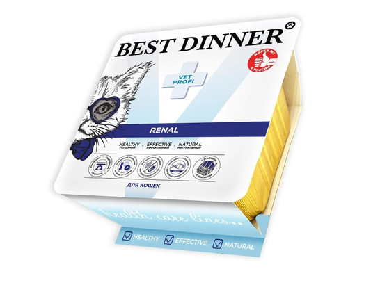 BEST DINNER для кошек и котят с 6 мес. RENAL, ягненок, 0.1кг, ламистр 