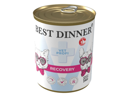 BEST DINNER для кошек и собак RECOVERY, истощ.восст. 0.34кг, конс.