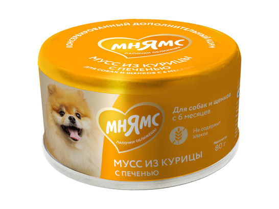 Мнямс Мусс д/собак и щенков старше 6 мес. 80г, конс.