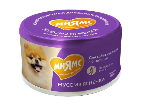 Мнямс Мусс д/собак и щенков старше 6 мес. 80г, конс.
