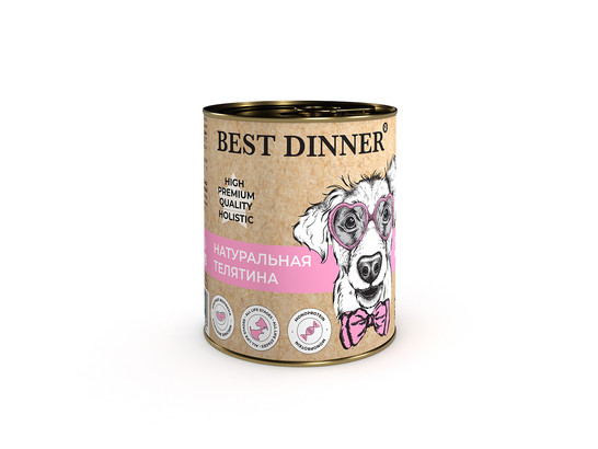BEST DINNER для собак Premium Натуральная телятина 0.34кг, конс.
