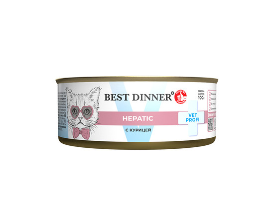 BEST DINNER для кошек HEPATIC, заболевание печени. 0.1кг, конс.