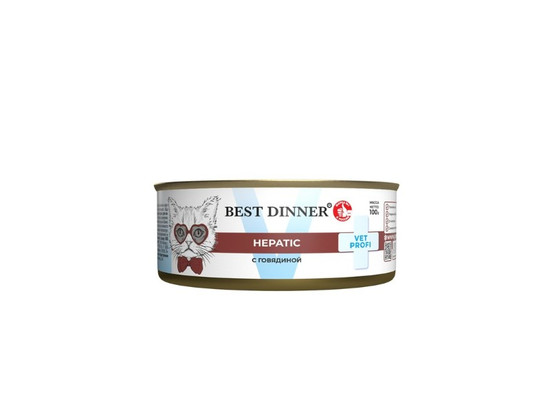 BEST DINNER для кошек HEPATIC, заболевание печени. 0.1кг, конс.