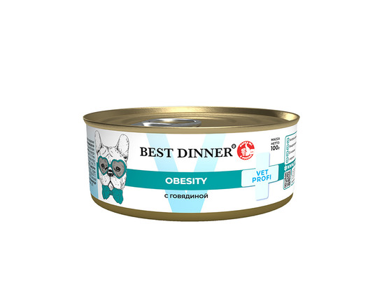 BEST DINNER для собак Obesity (контроль веса), 0.1кг, конс.