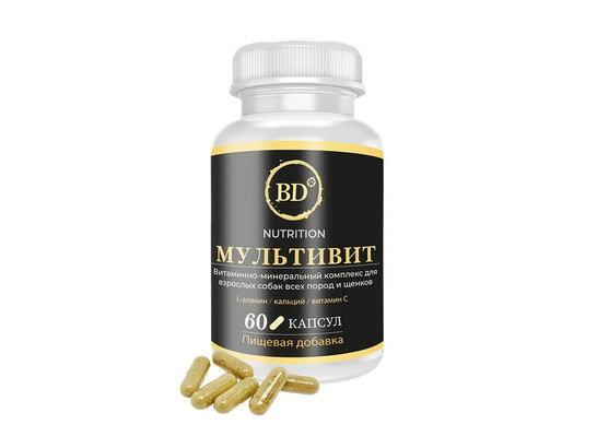 Пищевая добавка Бест Диннер BD Nutrition Мультивит для собак, 60 капсул