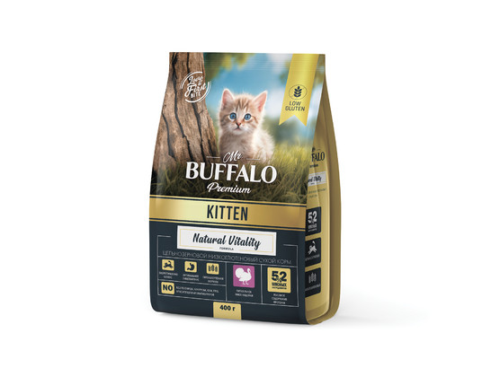 Mr. Buffalo KITTEN сухой корм для котят индейка 0.4кг, B137