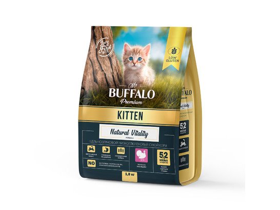 Mr. Buffalo KITTEN сухой корм для котят индейка 1,8кг, B138
