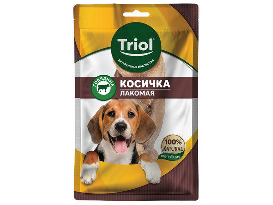Лакомство д/собак Триол Косичка говяжья лакомая, 40г