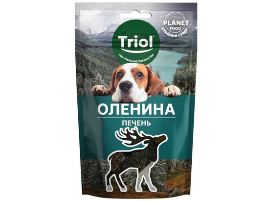 Лакомство д/собак Триол Planet Food Печень оленя, 50г