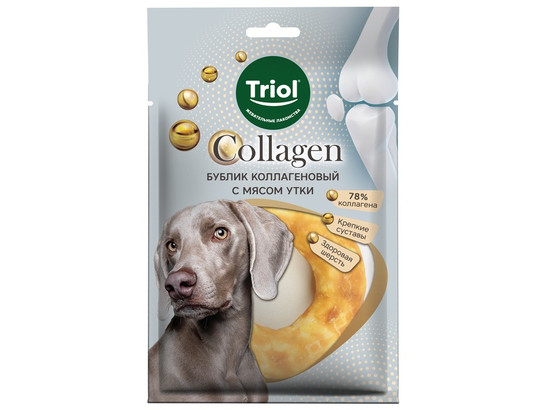 Лакомство д/собак Триол COLLAGEN Бублик коллагеновый с мясом утки, 70г (уп. 1шт.)