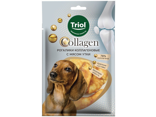Лакомство д/собак Триол COLLAGEN Рогалики коллагеновые с мясом утки, 90г (уп. 3шт.)