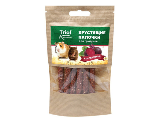 Лакомство д/грызунов Триол Standard хрустящие палочки со свеклой, 30г