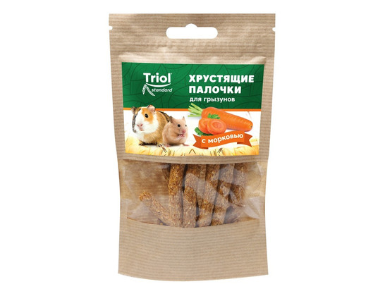 Лакомство д/грызунов Триол Standard хрустящие палочки с морковью, 30г