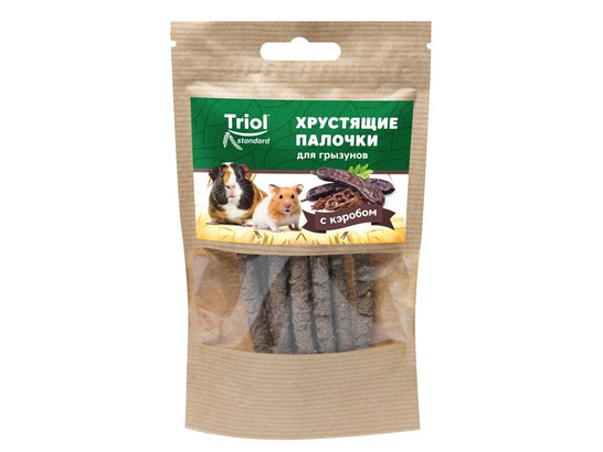 Лакомство д/грызунов Триол Standard хрустящие палочки с кэробом, 30г
