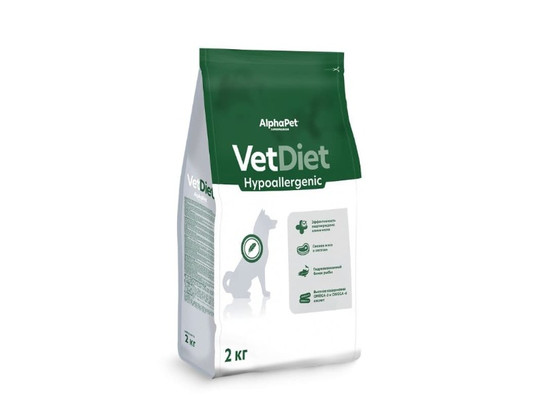 ALPHAPET VET DIET HYPOALERGENIC для взрослых собак 2.0кг, Рыба