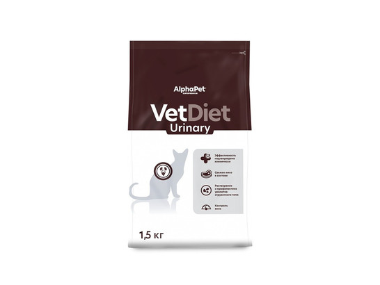 ALPHAPET VET DIET URINARY для взрослых кошек 1.5кг, Индейка