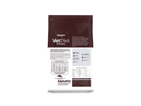 ALPHAPET VET DIET URINARY для взрослых кошек 1.5кг, Индейка