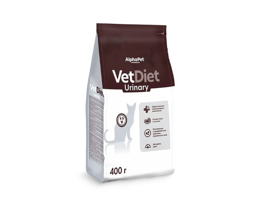 ALPHAPET VET DIET URINARY для взрослых кошек 0.4кг, Индейка