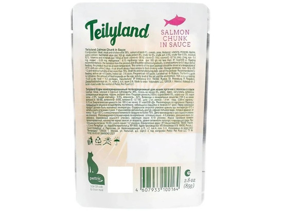 Teilyland для кошек нежные кусочки в соусе, 0.085кг, пауч