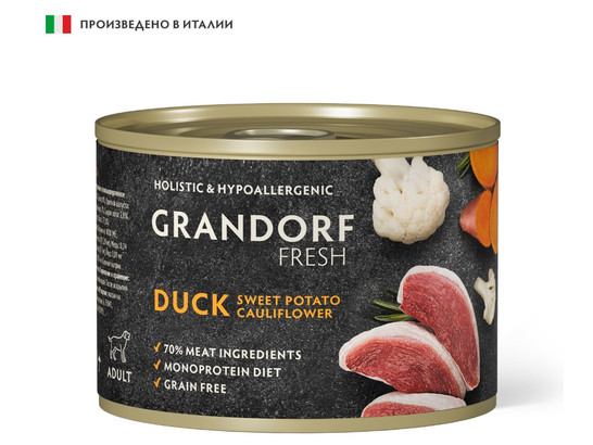 GRANDORF FRESH для собак Паштет, 0.2кг конс.