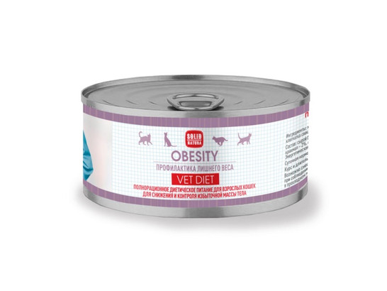 Корм Solid Natura VET д/к 100г Obesity (контроль веса), конс.