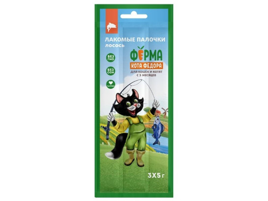 Лакомство Ферма кота Федора лакомые палочки для кошек и котят 3шт*5г 