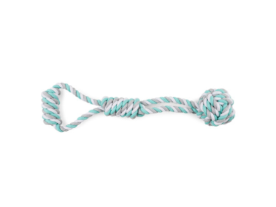 Игрушка д/с Триол PUPPY Верёвка с ручкой, плетеный мяч, 26см