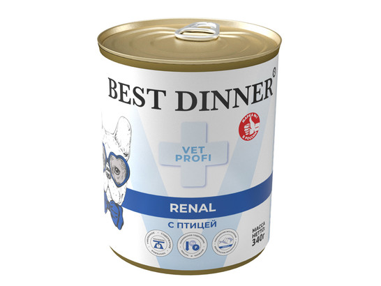 BEST DINNER для собак Renal, Птица 0.34кг, конс.