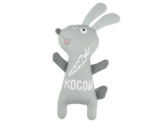 Игрушка д/собак Триол Зайка-Косой, мягкая, 15*20.5см