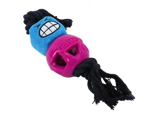 Игрушка д/с Триол JOYSER Cageball Funhead Jack с резиновым мячом и пищалкой M розовый, 37 см