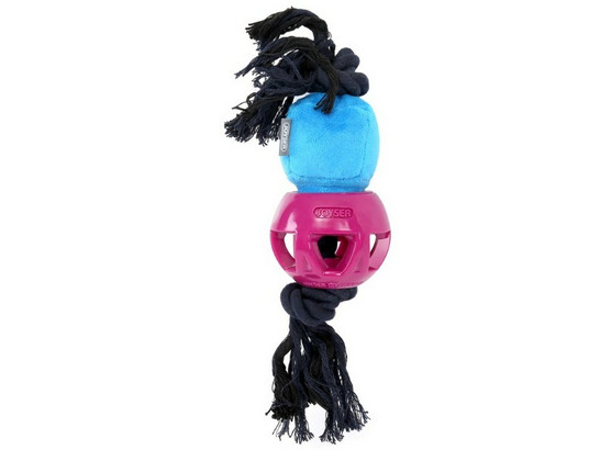 Игрушка д/с Триол JOYSER Cageball Funhead Jack с резиновым мячом и пищалкой M розовый, 37 см