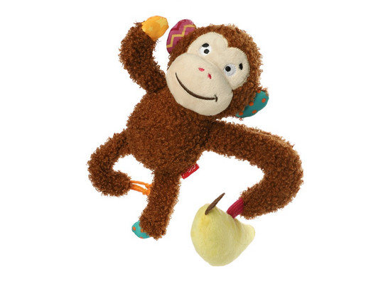 Игрушка д/с GiGwi PLUSH FRIENDZ Обезьянка с бананом, 21см