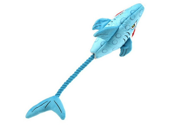 Игрушка д/с GiGwi CATCH & FETCH Акула с рыбой на веревке, 51см