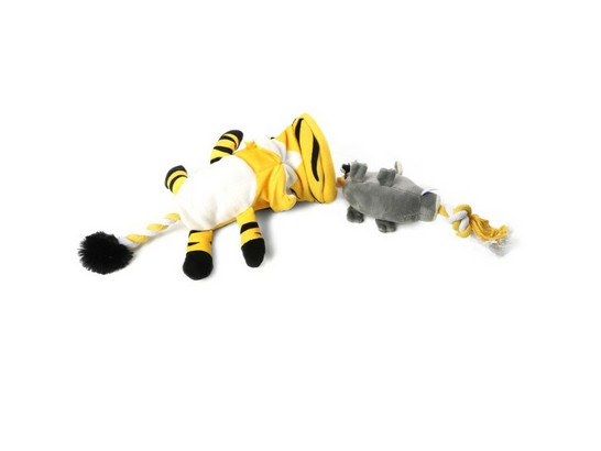 Игрушка д/с GiGwi CATCH & FETCH Тигр с кабаном на веревке, 53см